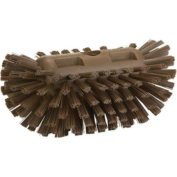 Vikan - 1-1/2" Bristle Length, Polyester Utility Scrub Brush - 8" Long x 5-1/2" Wide Head, 8" OAL, Brown, Polypropylene Block - Apex Tool & Supply