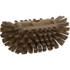 Vikan - 1-1/2" Bristle Length, Polyester Utility Scrub Brush - 8" Long x 5-1/2" Wide Head, 8" OAL, Brown, Polypropylene Block - Apex Tool & Supply