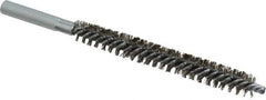 Schaefer Brush - 4" Brush Length, 1/2" Diam, Double Stem, Double Spiral Tube Brush - 6" Long, Stainless Steel, 12-24 Female Connection - Apex Tool & Supply