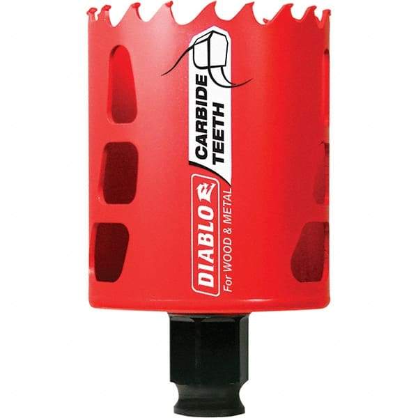 Freud - 2-1/4" Diam, 2-3/8" Cutting Depth, Hole Saw - Carbide-Tipped Saw, Toothed Edge - Apex Tool & Supply