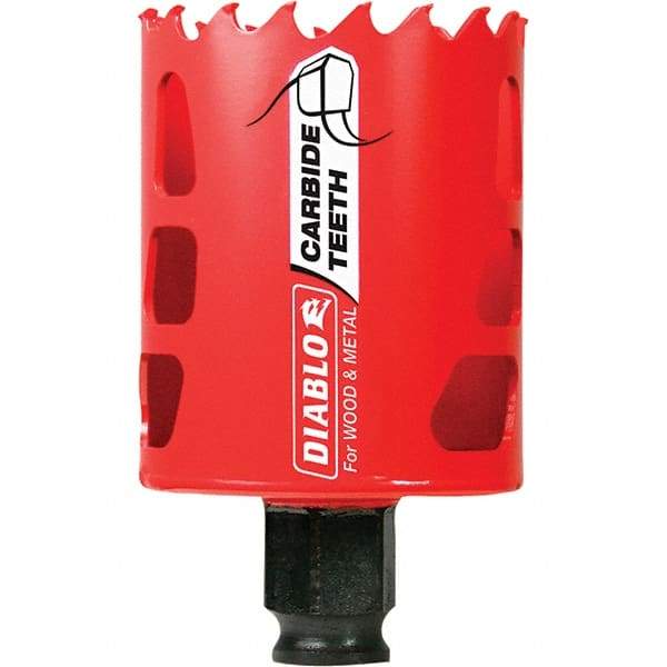 Freud - 2-1/8" Diam, 2-3/8" Cutting Depth, Hole Saw - Carbide-Tipped Saw, Toothed Edge - Apex Tool & Supply