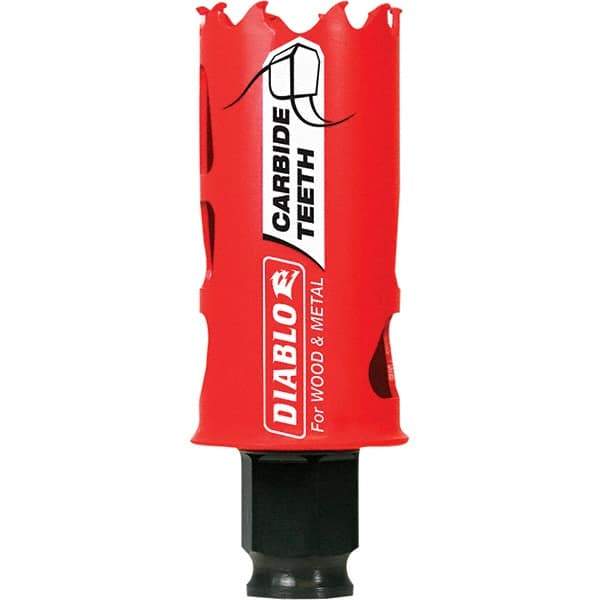 Freud - 1-1/4" Diam, 2-3/8" Cutting Depth, Hole Saw with Mandrel - Carbide-Tipped Saw, Toothed Edge - Apex Tool & Supply