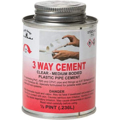 Black Swan - 1/2 Pt Medium Bodied Cement - Clear, Use with ABS, PVC & CPVC up to 6" Diam - Apex Tool & Supply