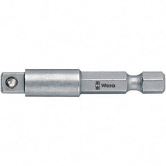 Wera - Socket Adapters & Universal Joints Type: Square-Drive to Hex Bit Adapter Male Size: 1/4 - Apex Tool & Supply
