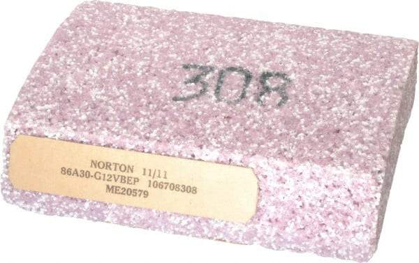 Norton - 5" Wide x 6" High x 1-1/2" Thick Grinding Segment - Ceramic, 30 Grit, Hardness G, Blue Print No. ME20579 - Apex Tool & Supply