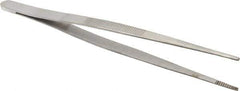 General - 6" OAL Utility Tweezers - Blunt, Serrated Points - Apex Tool & Supply