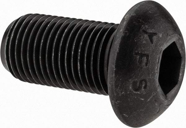 Value Collection - 1/2-20 UNF Hex Socket Drive, Button Screw - Alloy Steel, Black Oxide Finish, Fully Threaded, 1" Length Under Head - Apex Tool & Supply