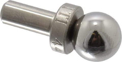 Jergens - 9.53mm Ball Diam, 4.75mm Shank Diam, Stainless Steel Checking Tooling Ball - 3/4" Ball Center to Shank Bottom, 0.3" Ball Center to Shoulder Bottom, with Shoulder, Breakaway - Apex Tool & Supply
