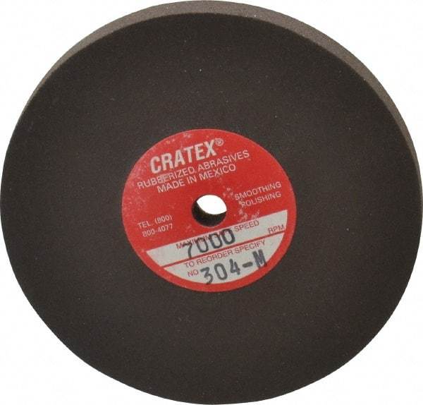 Cratex - 3" Diam x 1/4" Hole x 1/4" Thick, Surface Grinding Wheel - Silicon Carbide, Medium Grade, 7,000 Max RPM, Rubber Bond, No Recess - Apex Tool & Supply