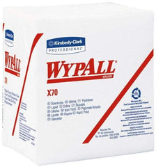 WypAll - X70 1/4 Fold Shop Towel/Industrial Wipes - Poly Pack, 12-1/2" x 12-1/2" Sheet Size, White - Apex Tool & Supply