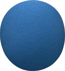Norton - 12" Diam, 40 Grit Zirconia Alumina Adhesive PSA Disc - Very Coarse, Blue, Y Weighted Cloth Backing, Flexible - Apex Tool & Supply