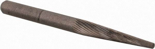 M.A. Ford - 1/8" Cut Diam, 1/8" Shank Diam, Cone Head Double Cut Burr - Carbide, Point End, 5/8" LOC, 1-1/2" OAL - Apex Tool & Supply
