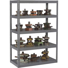 Tennsco - 5 Shelf Heavy-Duty Open Steel Shelving - 48" Wide x 72" High x 18" Deep, Medium Gray - Apex Tool & Supply