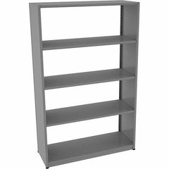 Tennsco - 5 Shelf Starter Open Steel Shelving - 48" Wide x 76" High x 18" Deep, Medium Gray - Apex Tool & Supply
