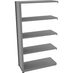 Tennsco - 5 Shelf Add-On Open Steel Shelving - 42" Wide x 76" High x 18" Deep, Medium Gray - Apex Tool & Supply