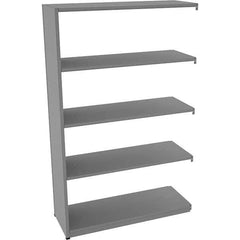 Tennsco - 5 Shelf Add-On Open Steel Shelving - 48" Wide x 76" High x 18" Deep, Medium Gray - Apex Tool & Supply