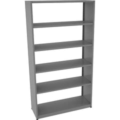 Tennsco - 6 Shelf Starter Open Steel Shelving - 48" Wide x 88" High x 18" Deep, Medium Gray - Apex Tool & Supply