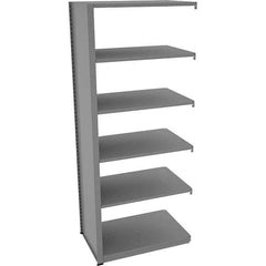 Tennsco - 6 Shelf Add-On Open Steel Shelving - 36" Wide x 88" High x 24" Deep, Medium Gray - Apex Tool & Supply