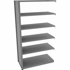 Tennsco - 6 Shelf Add-On Open Steel Shelving - 48" Wide x 88" High x 24" Deep, Medium Gray - Apex Tool & Supply
