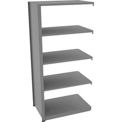 Tennsco - 5 Shelf Add-On Open Steel Shelving - 36" Wide x 76" High x 24" Deep, Medium Gray - Apex Tool & Supply