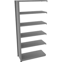 Tennsco - 6 Shelf Add-On Open Steel Shelving - 42" Wide x 88" High x 18" Deep, Medium Gray - Apex Tool & Supply