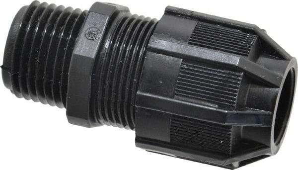 Thomas & Betts - 1/8 to 3/8" Cable Capacity, Liquidtight, Straight Strain Relief Cord Grip - 1/2 NPT Thread, 2-1/8" Long, Nylon - Apex Tool & Supply