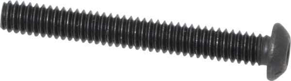 Value Collection - 1/4-20 UNC Hex Socket Drive, Button Screw - Alloy Steel, Black Oxide Finish, Fully Threaded, 2" Length Under Head - Apex Tool & Supply