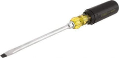 Stanley - 5/16" Blade Width, 11" OAL Standard Slotted Screwdriver - 6" Blade Length, Round Shank, Acetate with Rubber Grip Handle - Apex Tool & Supply