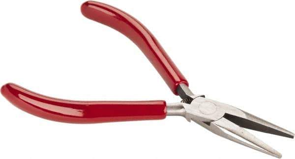 Proto - 5" OAL, 1-3/16" Jaw Length x 7/16" Jaw Width, Long Nose Needle Nose Pliers - Serrated Jaw, Plastisol Handles - Apex Tool & Supply