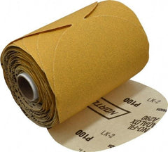 Norton - 5" Diam, 100 Grit Aluminum Oxide Adhesive PSA Disc - Medium Grade, Gold, C Weighted Backing, Flexible - Apex Tool & Supply