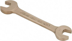 Ampco - 7/8" x 15/16" Nonsparking Open End Wrench - 9" OAL, Double End, Plain Finish, 15° Head Angle - Apex Tool & Supply