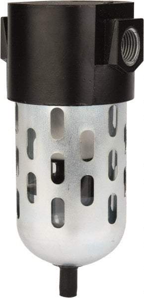 Wilkerson - 1/2" Port, 3.3" Wide, FRL Filter with Polycarbonate Bowl & Manual Drain - 150 Max psi, 125°F Max, 3.2 oz Bowl Capacity - Apex Tool & Supply