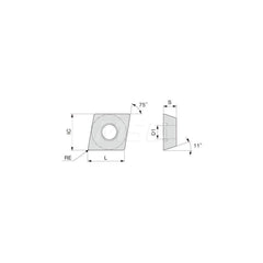 Turning Insert:  EPGT520.5R-W08 GH110,  Solid Carbide TiCNO Finish,  Right Hand,  0.0080″ Corner Radius,  75.0 &deg N/A Diamond,  Series  EPGT