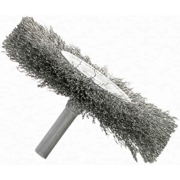 Brush Research Mfg. - 3" OD, Crimped Carbon Wheel Brush - 5/16" Face Width, 13/16" Trim Length, 25,000 RPM - Apex Tool & Supply