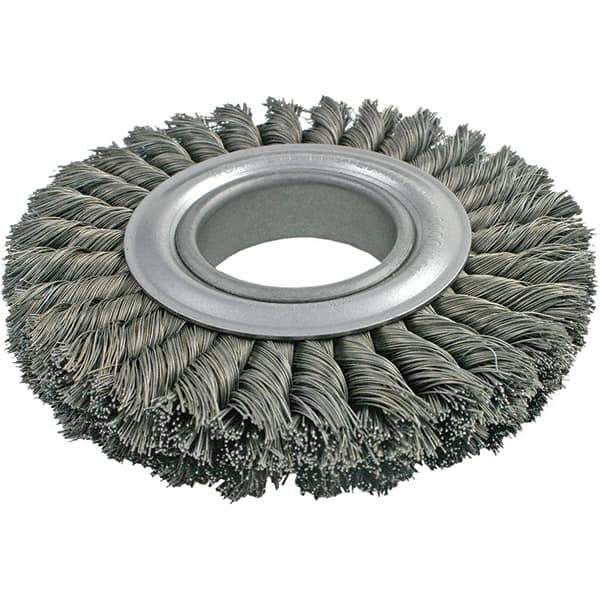 Brush Research Mfg. - 10" OD, 2" Arbor Hole, Crimped Carbon Wheel Brush - 1-3/8" Face Width, 2-1/4" Trim Length, 4,500 RPM - Apex Tool & Supply