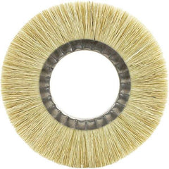 Brush Research Mfg. - 8" OD, 2" Arbor Hole, Crimped Carbon Wheel Brush - 1-1/8" Face Width, 1-3/4" Trim Length, 6,000 RPM - Apex Tool & Supply