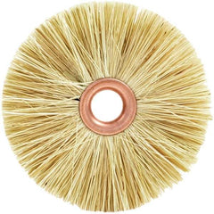 Brush Research Mfg. - 2" OD, 1/2" Arbor Hole, Crimped Tampico Wheel Brush - 3/8" Face Width, 9/16" Trim Length, 20,000 RPM - Apex Tool & Supply