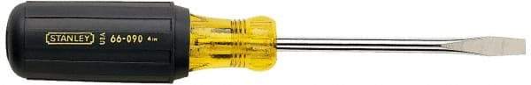 Stanley - 7/32" Blade Width, 6-3/4" OAL Standard Slotted Screwdriver - 3" Blade Length, Round Shank, Acetate with Rubber Grip Handle - Apex Tool & Supply