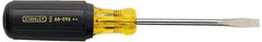 Stanley - 3/8" Blade Width, 13-3/8" OAL Standard Slotted Screwdriver - 8" Blade Length, Round Shank, Acetate with Rubber Grip Handle - Apex Tool & Supply