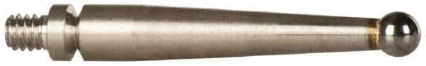 Mitutoyo - 2mm Ball Diam, Carbide, Ball Test Indicator Contact Point - 0.74" Contact Point Length, Use with Mitutoyo 513 Series Dial Test Indicators - Apex Tool & Supply