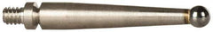 Mitutoyo - 2mm Ball Diam, Carbide, Ball Test Indicator Contact Point - 0.74" Contact Point Length, Use with Mitutoyo 513 Series Dial Test Indicators - Apex Tool & Supply