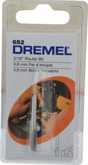 Dremel - 3/16" Diam, 1/8" Shank Diam, Straight Router Bit - 1-13/64" Overall Length, High Speed Steel - Apex Tool & Supply