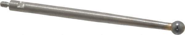 TESA Brown & Sharpe - 3mm Ball Diam, Carbide, Ball Test Indicator Contact Point - 1-7/16" Contact Point Length, Use with Brown & Sharpe BesTest 599 Series - Apex Tool & Supply