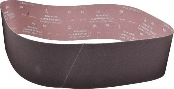 Norton - 6" Wide x 60" OAL, 80 Grit, Aluminum Oxide Abrasive Belt - Aluminum Oxide, Medium, Coated, X Weighted Cloth Backing, Series R228 - Apex Tool & Supply