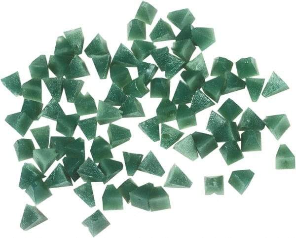 Raytech - 55 Lb/Cubic Ft Density, Plastic Carrier, Pyramid Shaped, Tumbling Media - Light Cut for Fine Surface Finish, Wet Operation, 1/4" High x 1/4" Long Base - Apex Tool & Supply