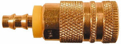 Coilhose Pneumatics - Hose Barb Industrial Pneumatic Hose Coupler - Brass, 1/4" Body Diam, 1/4" Hose ID - Apex Tool & Supply