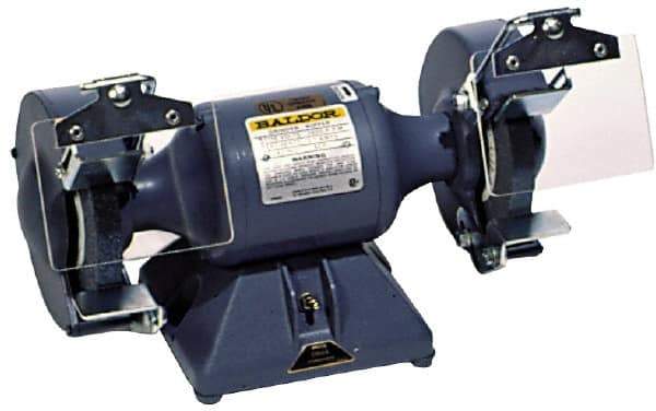 Baldor - 7" Wheel Diam x 1" Wheel Width, 1/2 hp Grinder - 5/8" Arbor Hole Diam, 1 Phase, 1,800 Max RPM, 115/230 Volts - Apex Tool & Supply