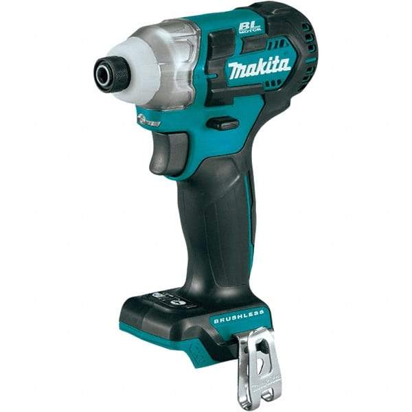 Makita - 12 Volt, 1/4" Drive, 100 Ft/Lb Torque, Cordless Impact Driver - Pistol Grip Handle, 3900 RPM, Lithium-Ion, Bare Tool - Apex Tool & Supply