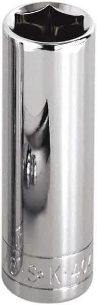 SK - 7/8", 1/2" Drive, Deep Hand Socket - 6 Points, Steel, Chrome Finish - Apex Tool & Supply