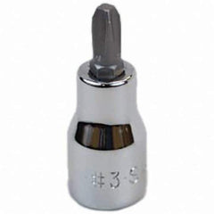 SK - Screwdriver & Drag Link Sockets - 3/8"DR #3 CHRM PHILLIPS SCRDRVR SCKT BIT - Apex Tool & Supply